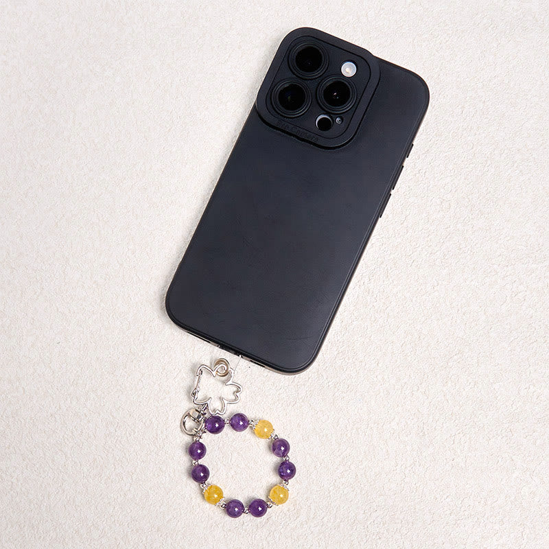Nimara Ritual Natural Amethyst Citrine Positive Key Chain Bag Hanging Decoration
