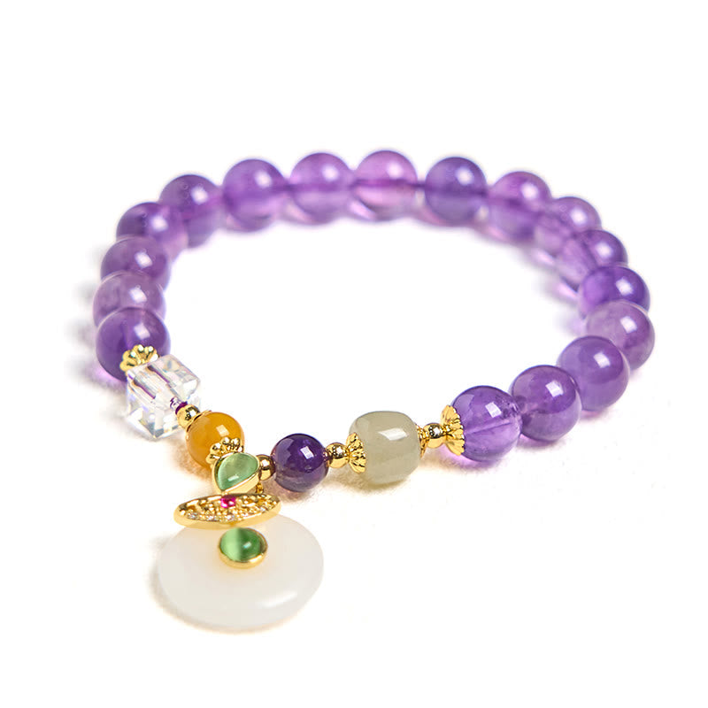 Nimara Ritual Natural Amethyst Peace Buckle Charm Spiritual Bracelet