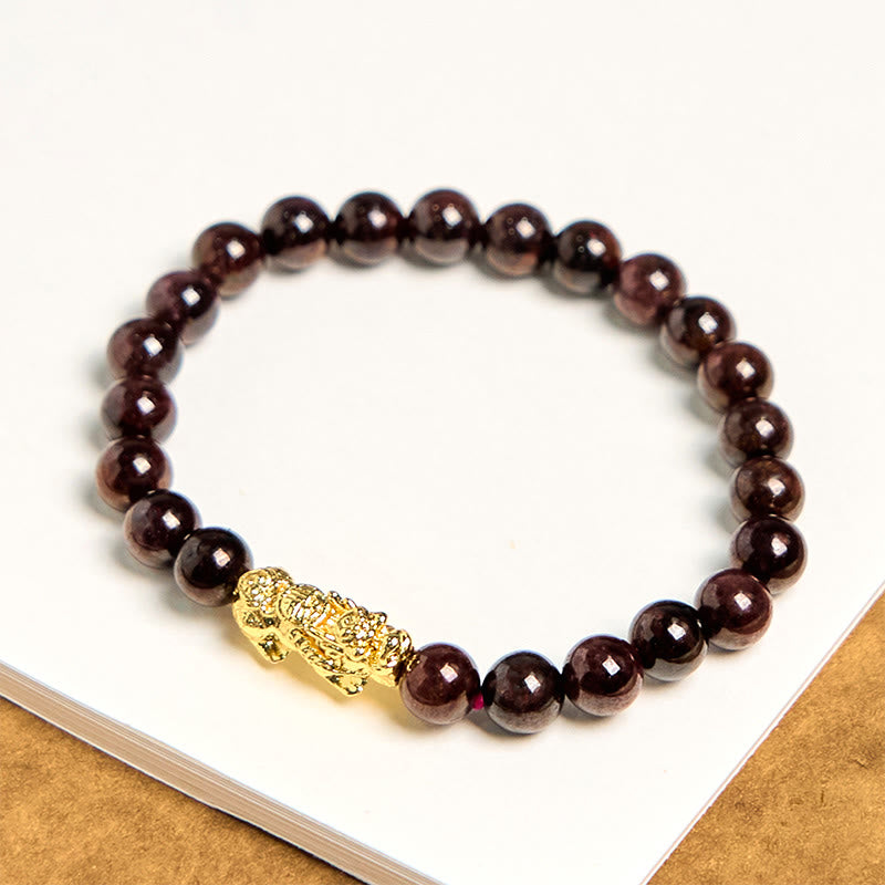 Nimara Ritual Natural Garnet Beads PiXiu Protection Bracelet