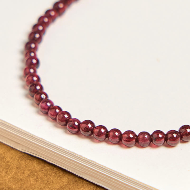Nimara Ritual Natural 3mm Garnet Beads PiXiu Flower Purification Multilayer Bracelet
