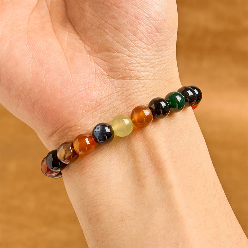 Nimara Ritual Natural Colorful Chalcedony Agate Harmony Bracelet