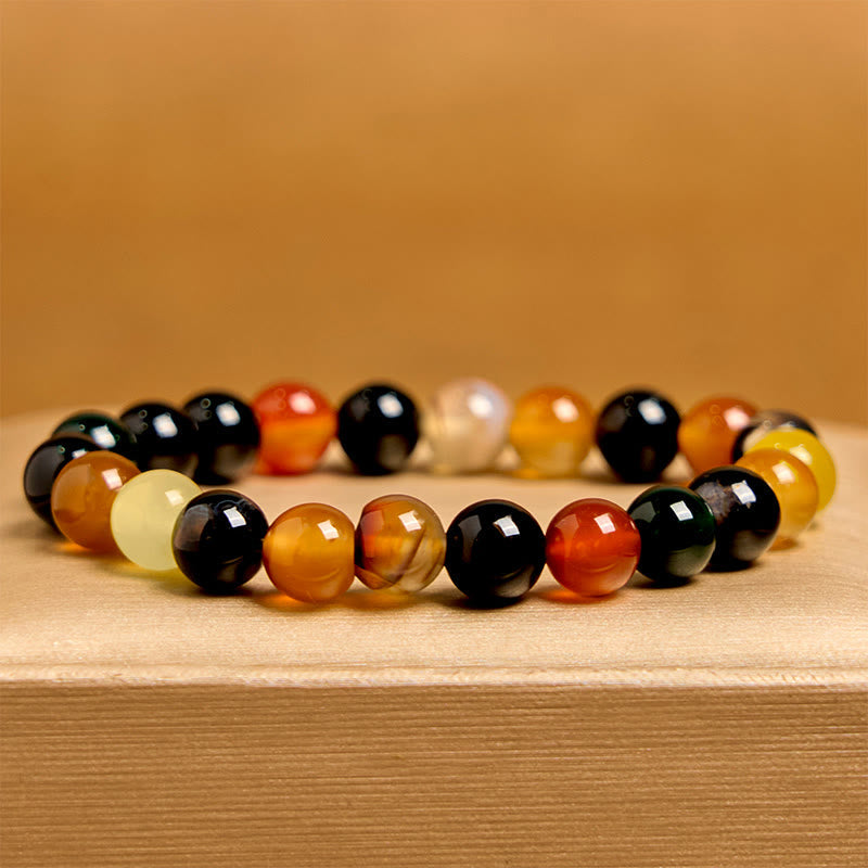 Nimara Ritual Natural Colorful Chalcedony Agate Harmony Bracelet