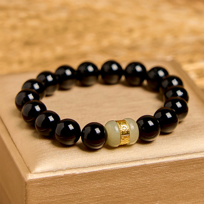 Nimara Ritual Natural Black Onyx Jade Support Bracelet