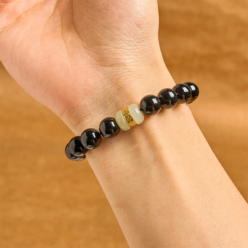 Nimara Ritual Natural Black Onyx Jade Support Bracelet