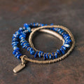 Nimara Ritual Irregular Shape Triple Wrap Lazurite Balance Bracelet