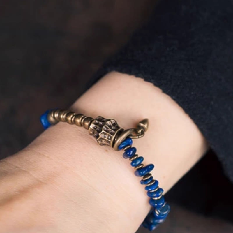 Nimara Ritual Vintage Irregular Shape Design Lazurite Positive Bracelet