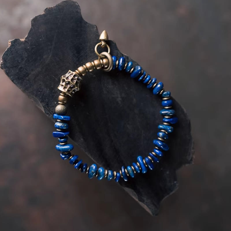 Nimara Ritual Vintage Irregular Shape Design Lazurite Positive Bracelet
