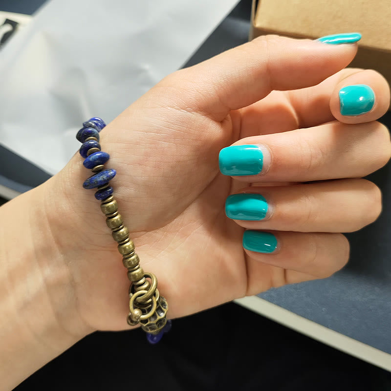 Nimara Ritual Vintage Irregular Shape Design Lazurite Positive Bracelet