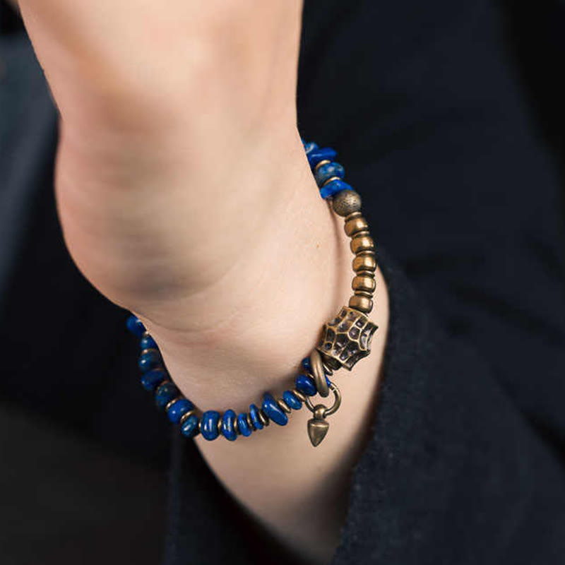 Nimara Ritual Vintage Irregular Shape Design Lazurite Positive Bracelet