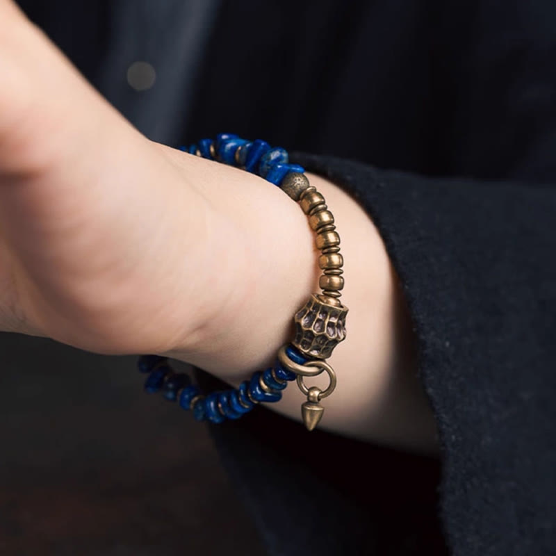 Nimara Ritual Vintage Irregular Shape Design Lazurite Positive Bracelet