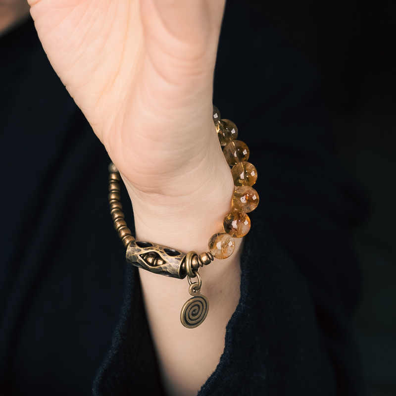 Nimara Ritual Daily Retro 10mm Citrine Beads Protection Bracelet