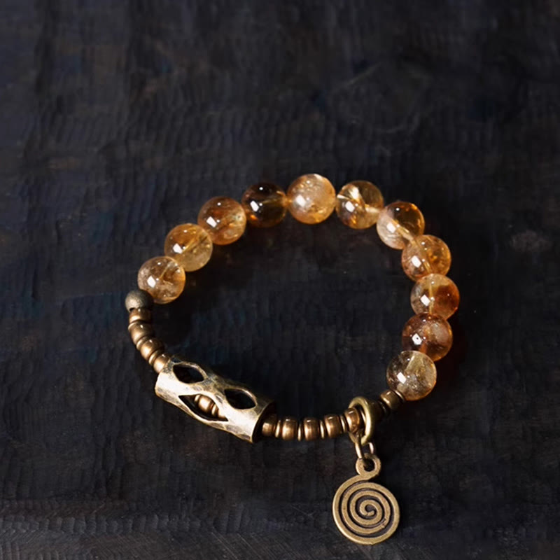 Nimara Ritual Daily Retro 10mm Citrine Beads Protection Bracelet