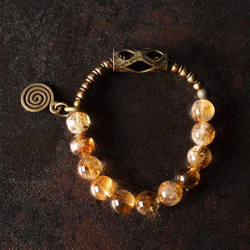 Nimara Ritual Daily Retro 10mm Citrine Beads Protection Bracelet
