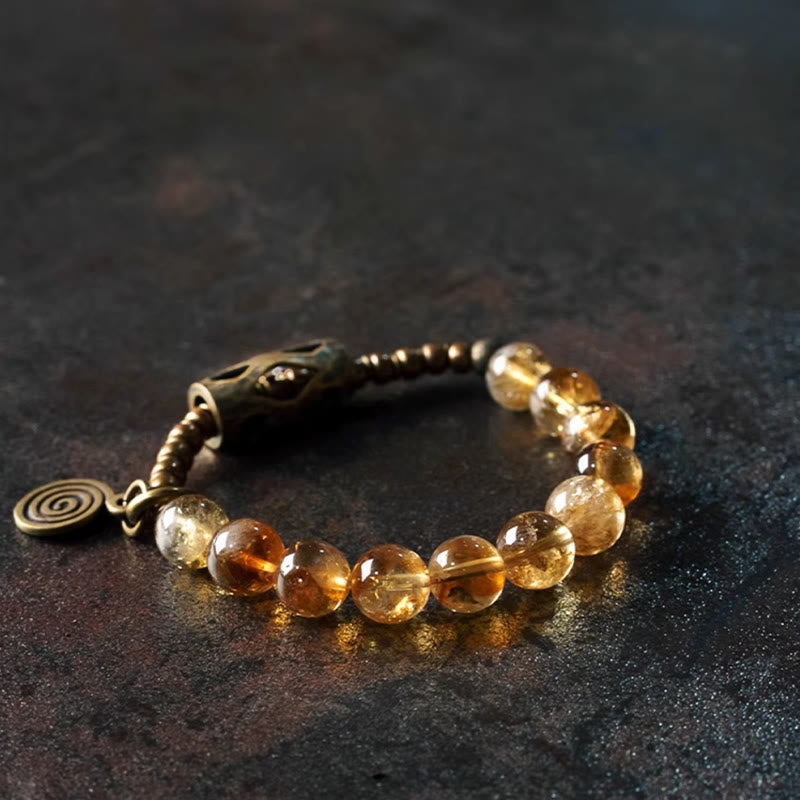 Nimara Ritual Daily Retro 10mm Citrine Beads Protection Bracelet