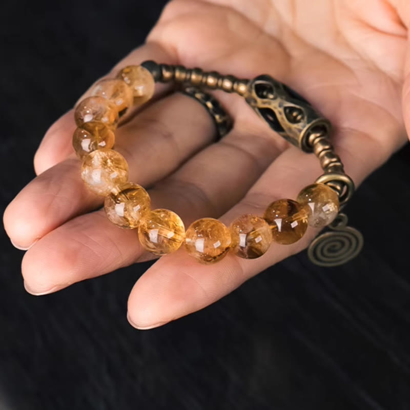 Nimara Ritual Daily Retro 10mm Citrine Beads Protection Bracelet