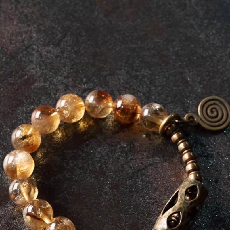 Nimara Ritual Daily Retro 10mm Citrine Beads Protection Bracelet
