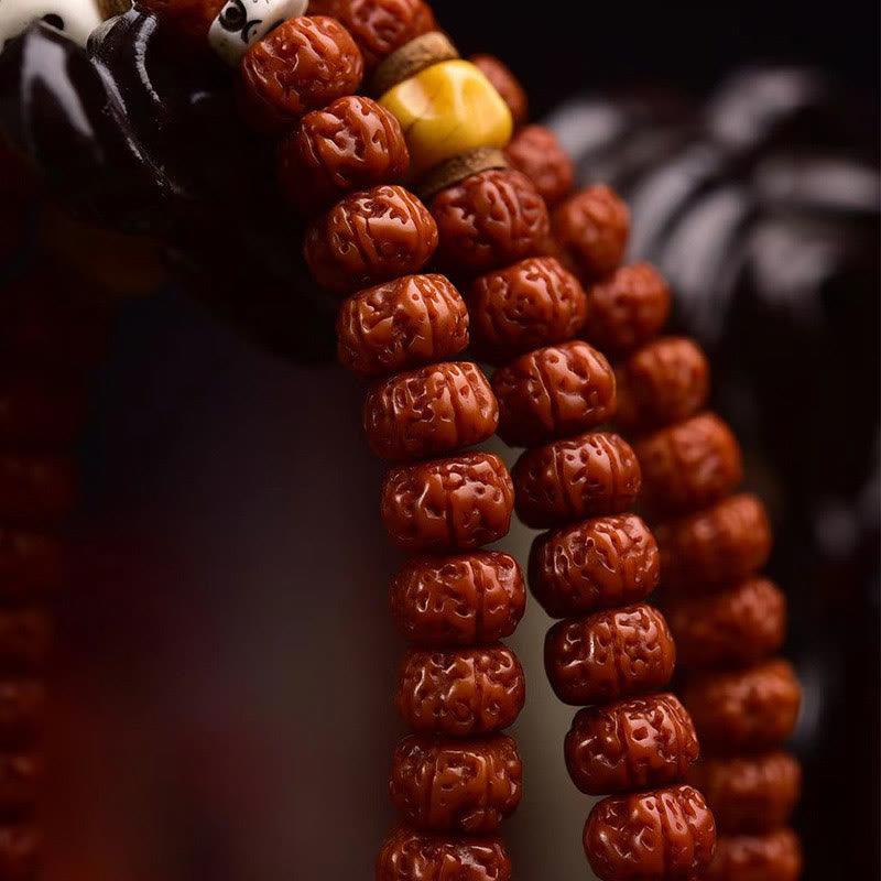 Nimara Ritual 108 Beads Rudraksha Bodhi Seed Wealth Tassel Mala