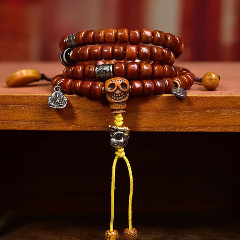 Nimara Ritual Tibet 108 Beads Bone Beads Dzi Bead Strength Mala
