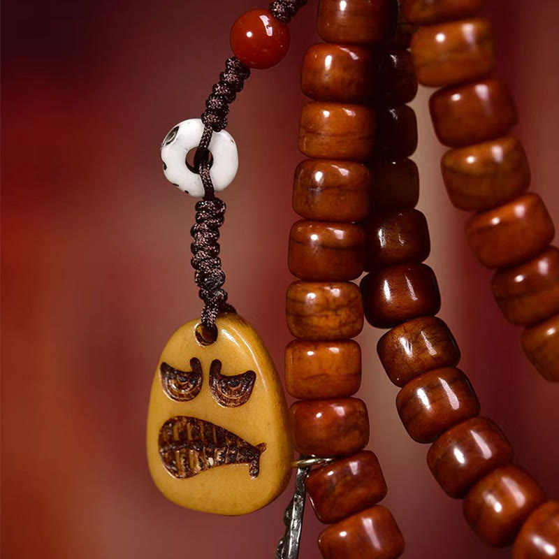 Nimara Ritual Tibet 108 Beads Bone Beads Dzi Bead Strength Mala