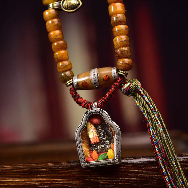 Nimara Ritual Tibetan 108 Beads Camel Bone Luck Tassel Mala