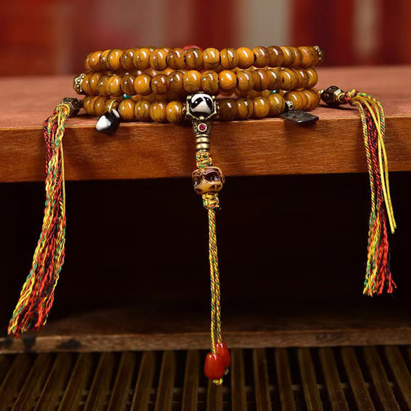 Nimara Ritual Tibetan 108 Beads Bone Beads Dzi Bead Keep Away Evil Spirits Mala