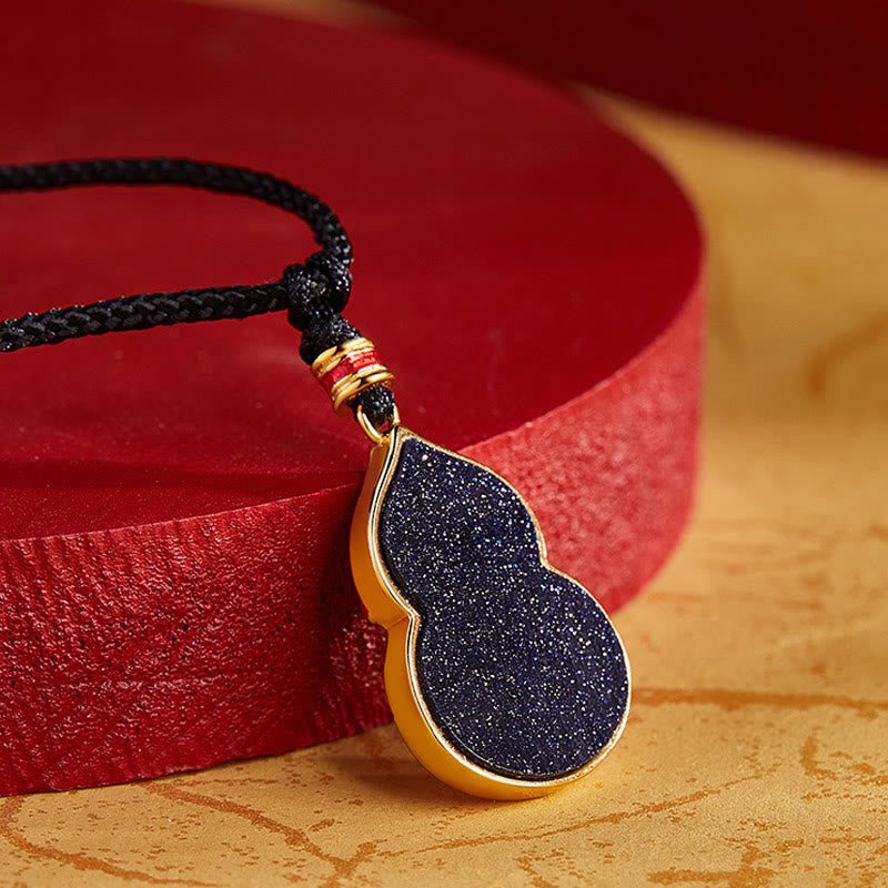 Nimara Ritual 925 Sterling Silver Peach Blossom Cat Gourd Pattern Protection Necklace Pendant