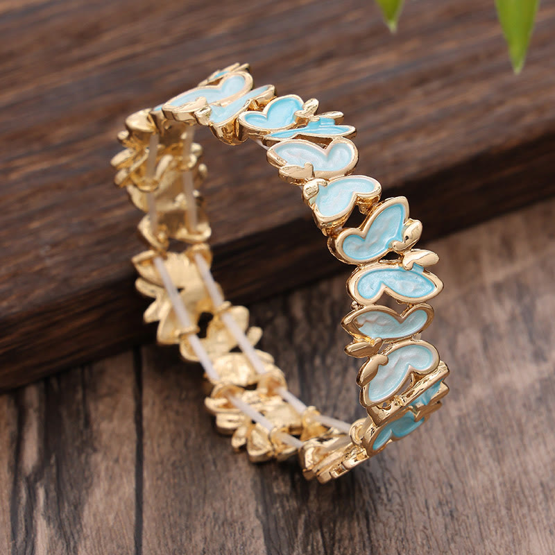 Nimara Ritual Colorful Butterfly Freedom Alloy Elastic Bracelet Bangle