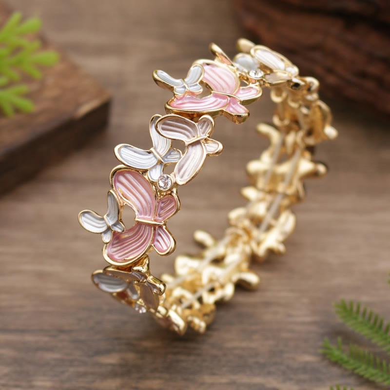 Nimara Ritual Colorful Butterfly Love Alloy Elastic Bracelet Bangle