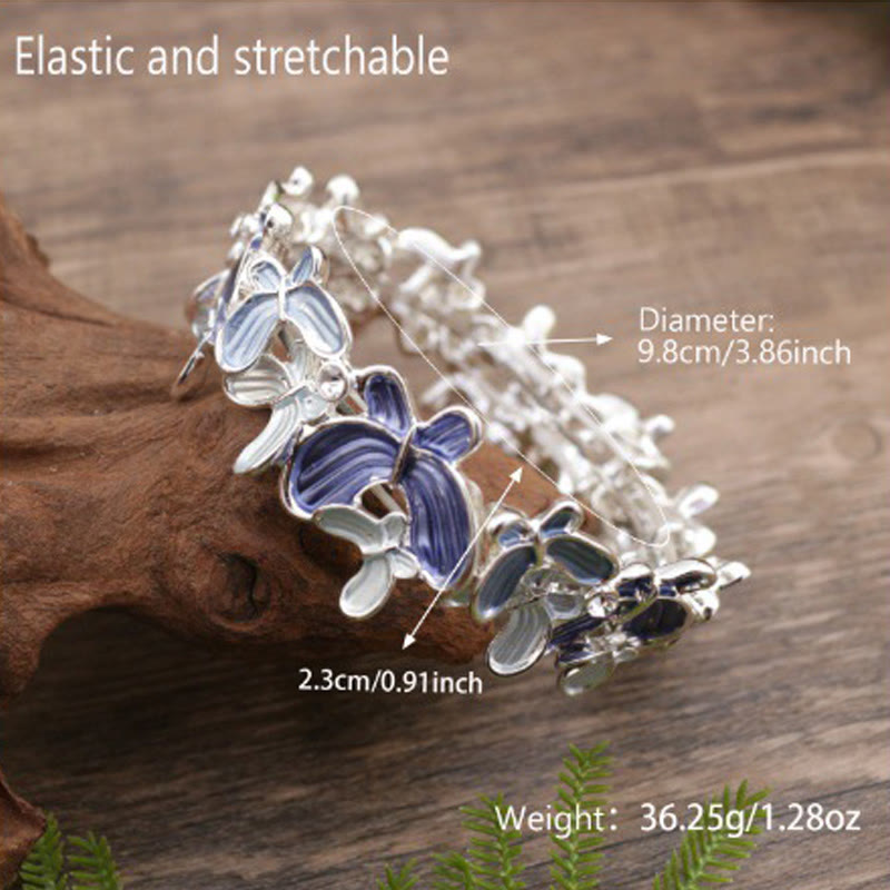 Nimara Ritual Colorful Butterfly Love Alloy Elastic Bracelet Bangle
