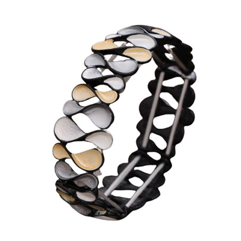 Nimara Ritual Colorful Geometric Hollow 8-shaped Alloy Healing Elastic Bracelet Bangle