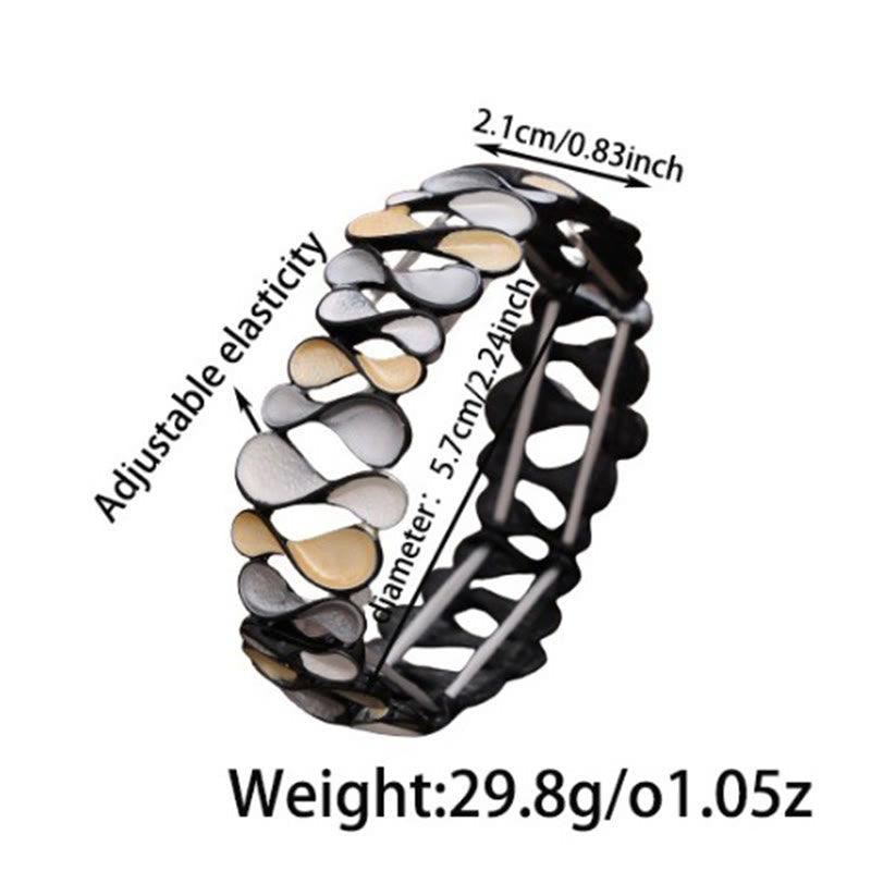 Nimara Ritual Colorful Geometric Hollow 8-shaped Alloy Healing Elastic Bracelet Bangle