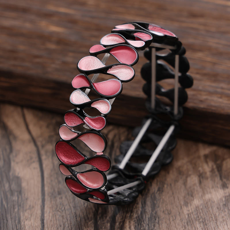 Nimara Ritual Colorful Geometric Hollow 8-shaped Alloy Healing Elastic Bracelet Bangle