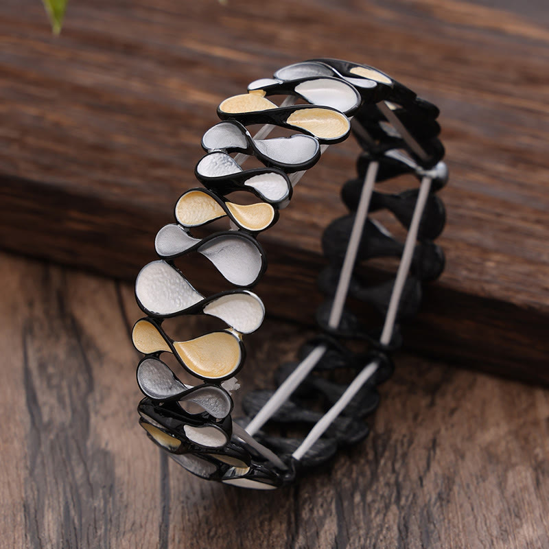 Nimara Ritual Colorful Geometric Hollow 8-shaped Alloy Healing Elastic Bracelet Bangle