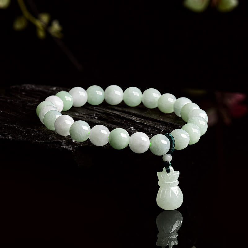 Nimara Ritual Natural Jade Money Bag Charm Luck Bracelet