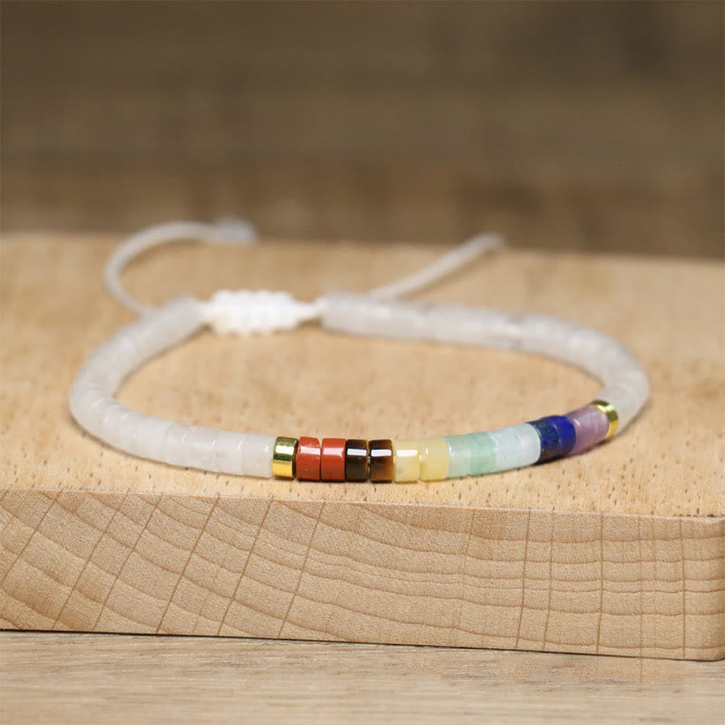 Nimara Ritual Natural White Crystal Black Onyx Clarity Spacer Bead Bracelet
