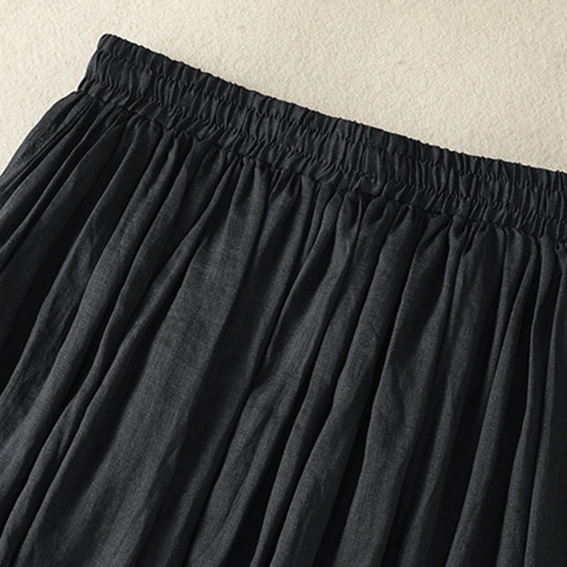 Nimara Ritual Summer Plain Drawstring Lace Patchwork Design Women's 7-8 Length Skirt
