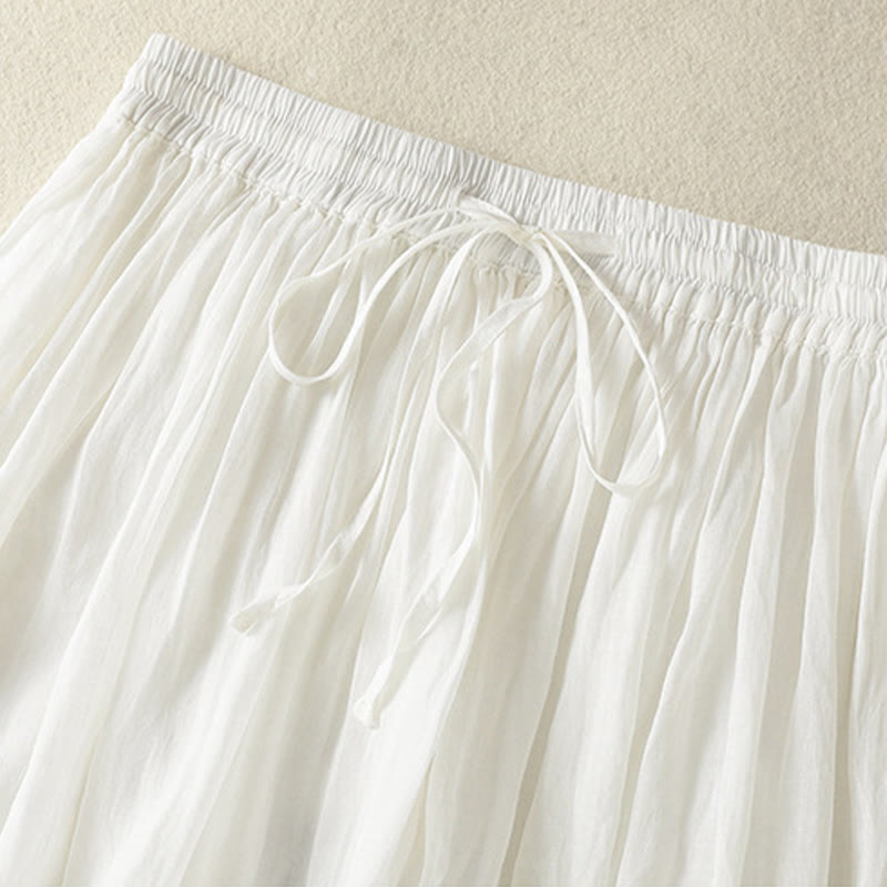 Nimara Ritual Summer Plain Drawstring Lace Patchwork Design Women's 7-8 Length Skirt