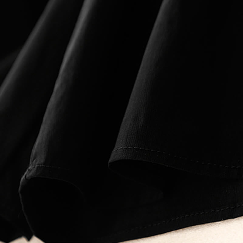 Nimara Ritual Casual Loose Plain Women's Cotton Elastic 7-8 Length Wide Leg Pants With Pockets