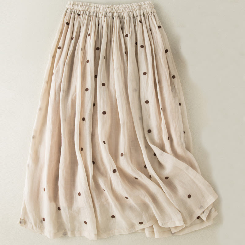 Nimara Ritual Artistic Vintage Dot Pattern Women's Pleated Skirt