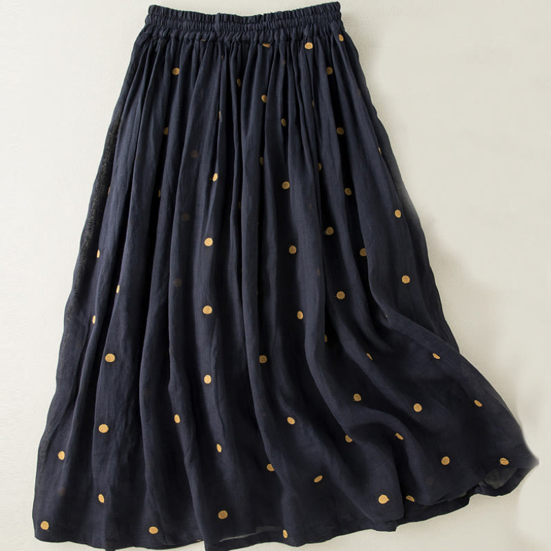 Nimara Ritual Artistic Vintage Dot Pattern Women's Pleated Skirt
