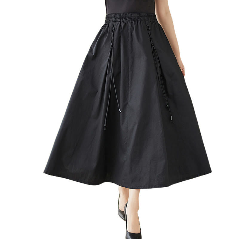 Nimara Ritual Summer Casual Pure Color Pleated Design Women's Cotton Skirt