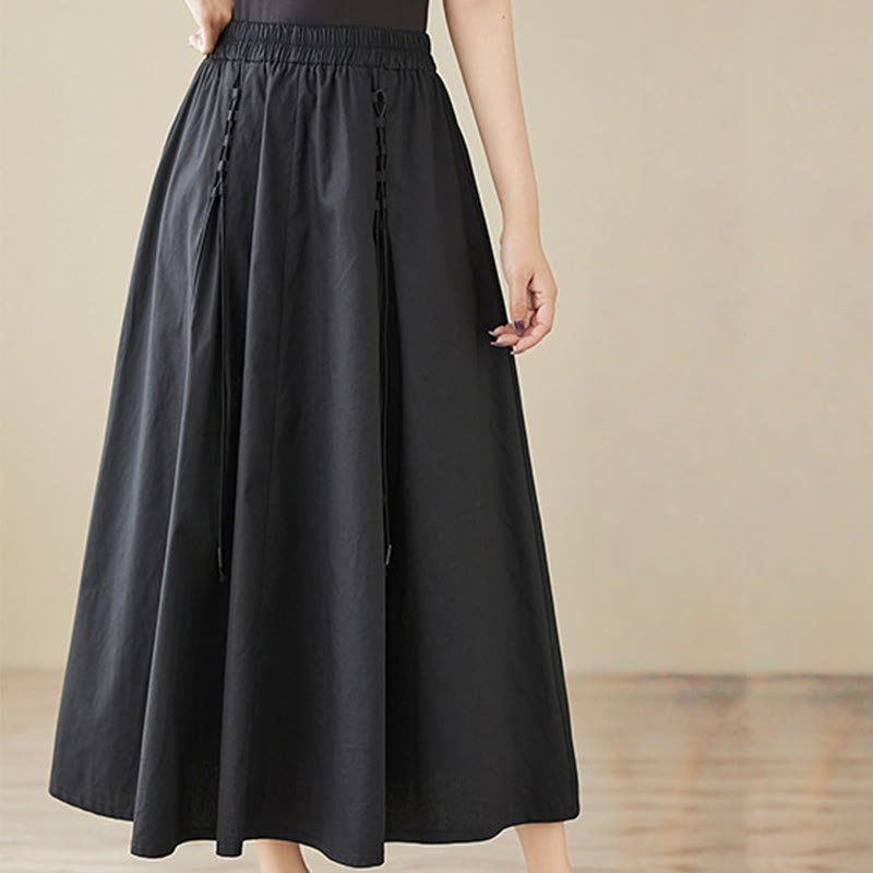 Nimara Ritual Summer Casual Pure Color Pleated Design Women's Cotton Skirt