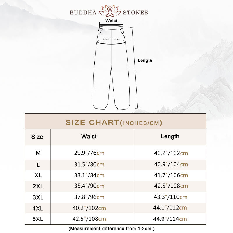 Nimara Ritual Solid Color Drawstring Cotton Men's Pants With Pockets