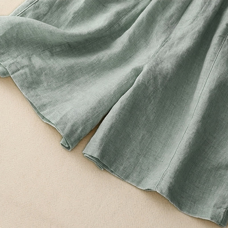 Nimara Ritual Summer Casual Buttons Plain Women's Shorts With Pockets