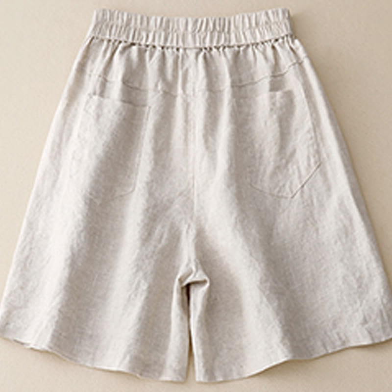 Nimara Ritual Summer Casual Buttons Plain Women's Shorts With Pockets