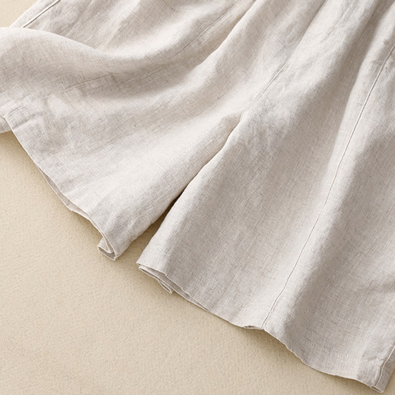 Nimara Ritual Summer Casual Buttons Plain Women's Shorts With Pockets