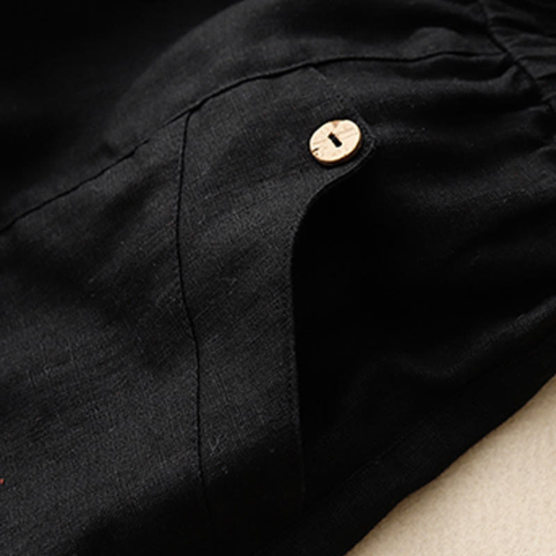 Nimara Ritual Summer Casual Buttons Plain Women's Shorts With Pockets