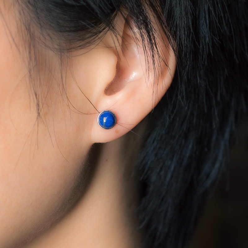 Nimara Ritual Vintage 925 Sterling Silver Lazurite Balance Earrings