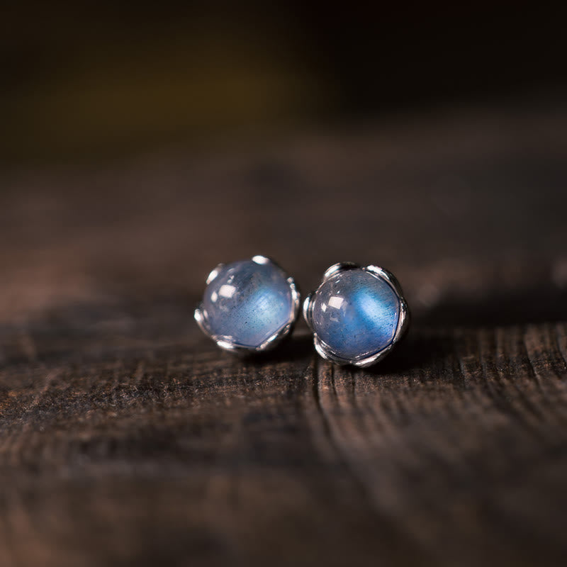 Nimara Ritual 925 Sterling Silver Moonstone Positive Earrings