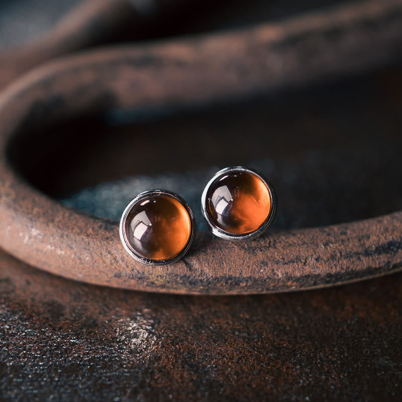 Nimara Ritual 925 Sterling Silver Garnet Protection Earrings